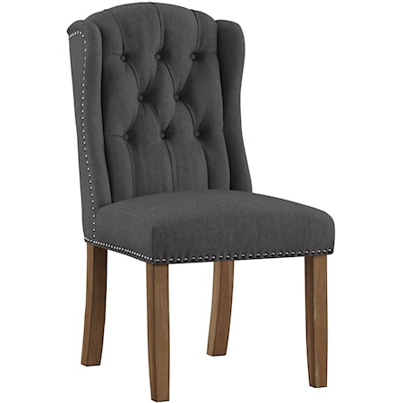 Tufted Wing Back Dining Chair