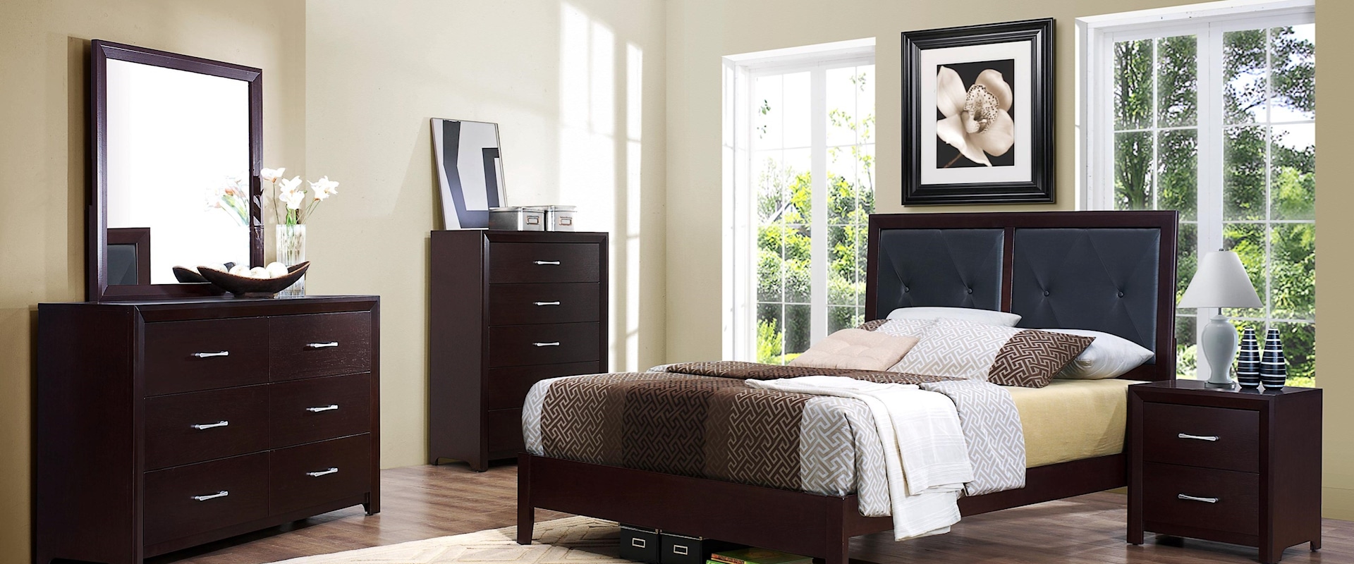 Contemporary Queen Bedroom Group without Chest