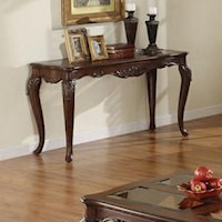 Acanthus Leaf Sofa Table with Smoked Glass Insert