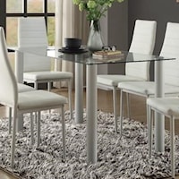 Contemporary Dining Table with Clear Glass Top