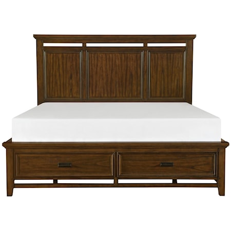 California King Platform Bed with Footboard Storage