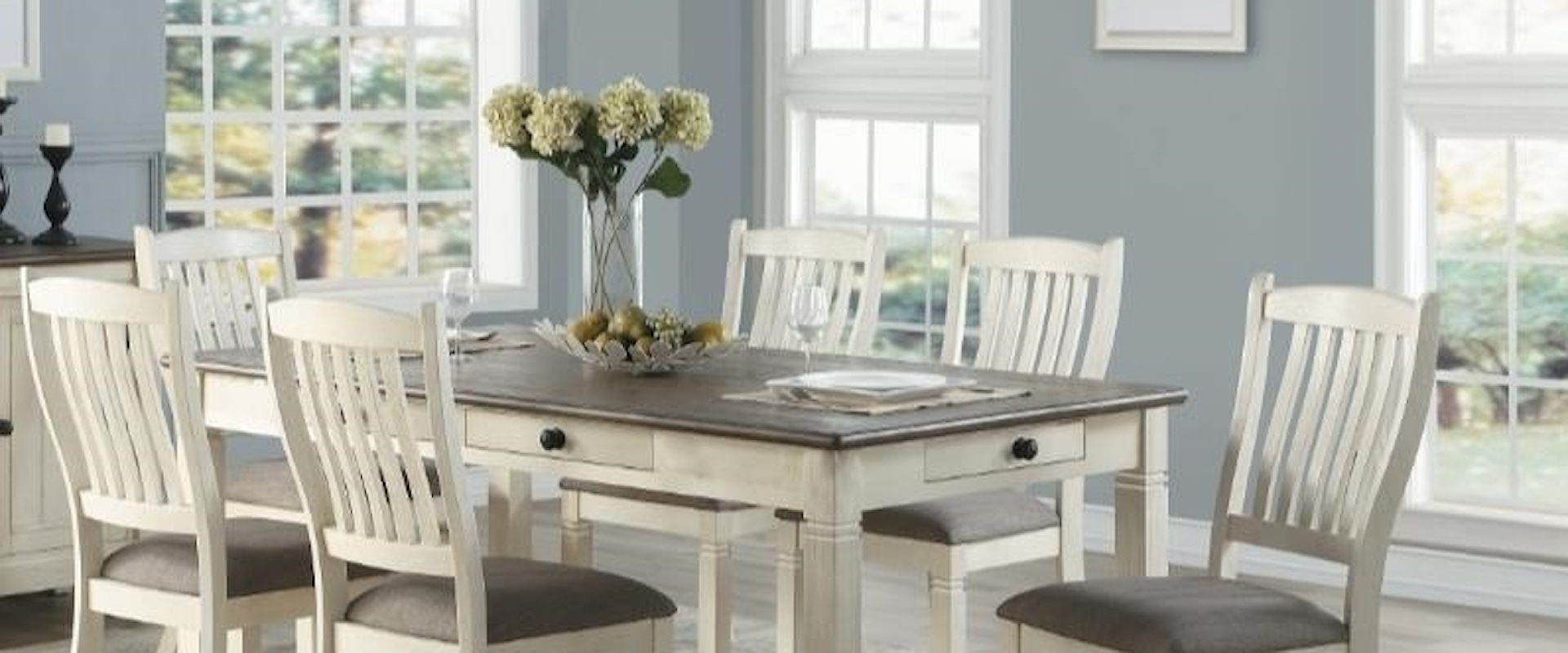 7-Piece Antique White Dining Group 3