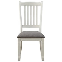 Antique White Upholstered Side Chair