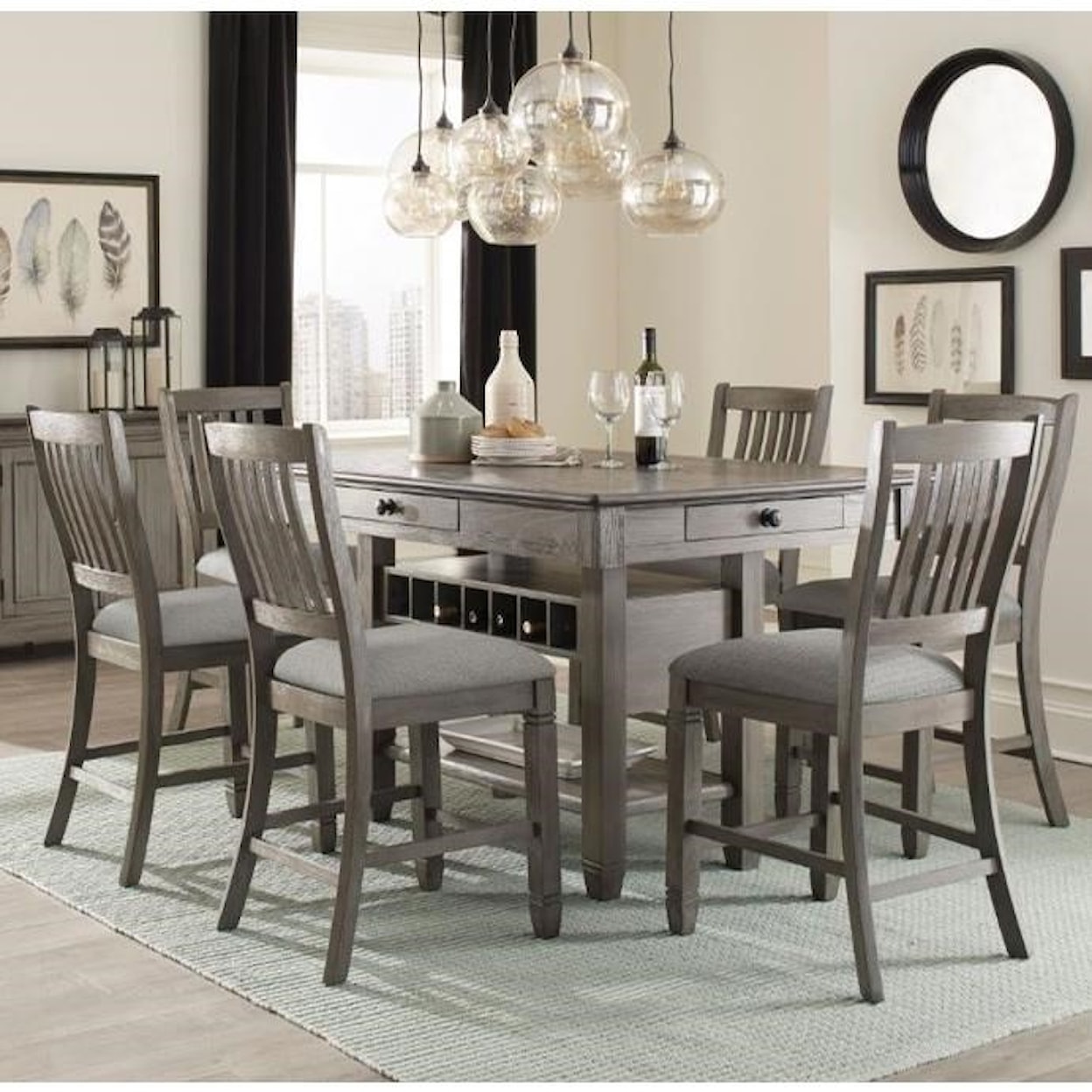 Homelegance Furniture Granby 7-Piece Counter Height Table Set