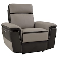 Contemporary Power Recliner with Power Headrest