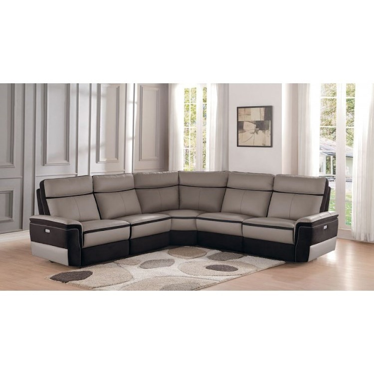 Homelegance Furniture Laertes Contemporary Power Reclining Sectional