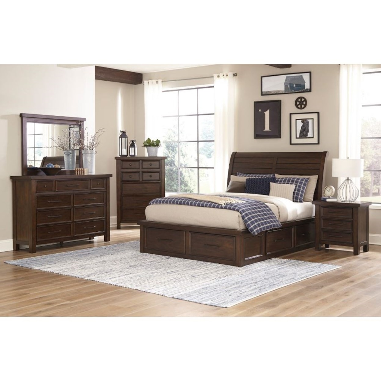 Home Style Logan 5 Piece King Storage Bedroom Group