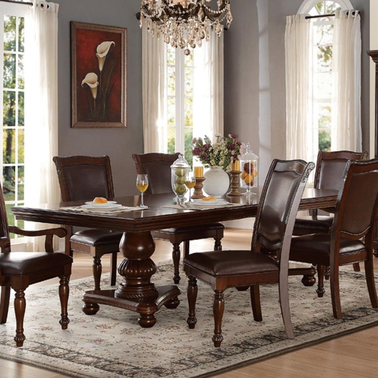 Homelegance Furniture Lordsburg Double Pedestal Dining Table