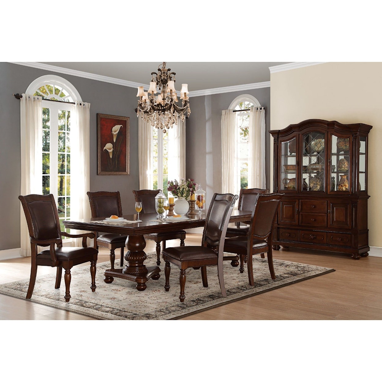 Homelegance Furniture Lordsburg Double Pedestal Dining Table