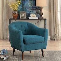 Mid-Century Modern Accent Chair with Tufted Seatback
