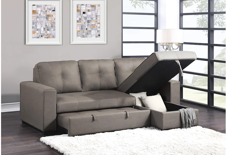 Magnus Reversible Sectional with Chaise by Homelegance at Beck's Furniture