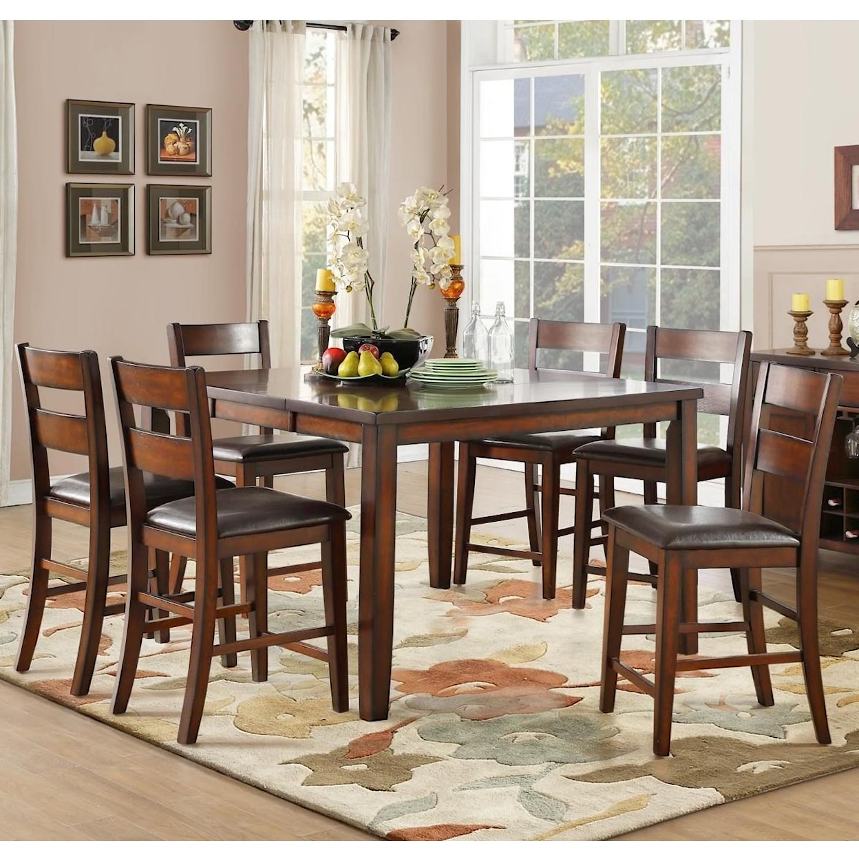 Homelegance Furniture Mantello Seven Piece Dining Set