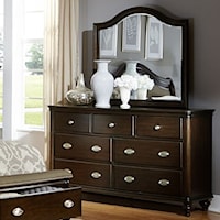 Traditional Dresser and Mirror with 7-Drawers