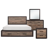 Queen Bed Dresser Mirror and 1 Nightstand