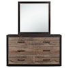 Homelegance Furniture Miter Dresser and Mirror Set