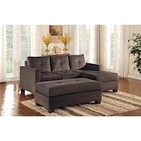 Reversible Sofa Chaise and Ottoman Cafe