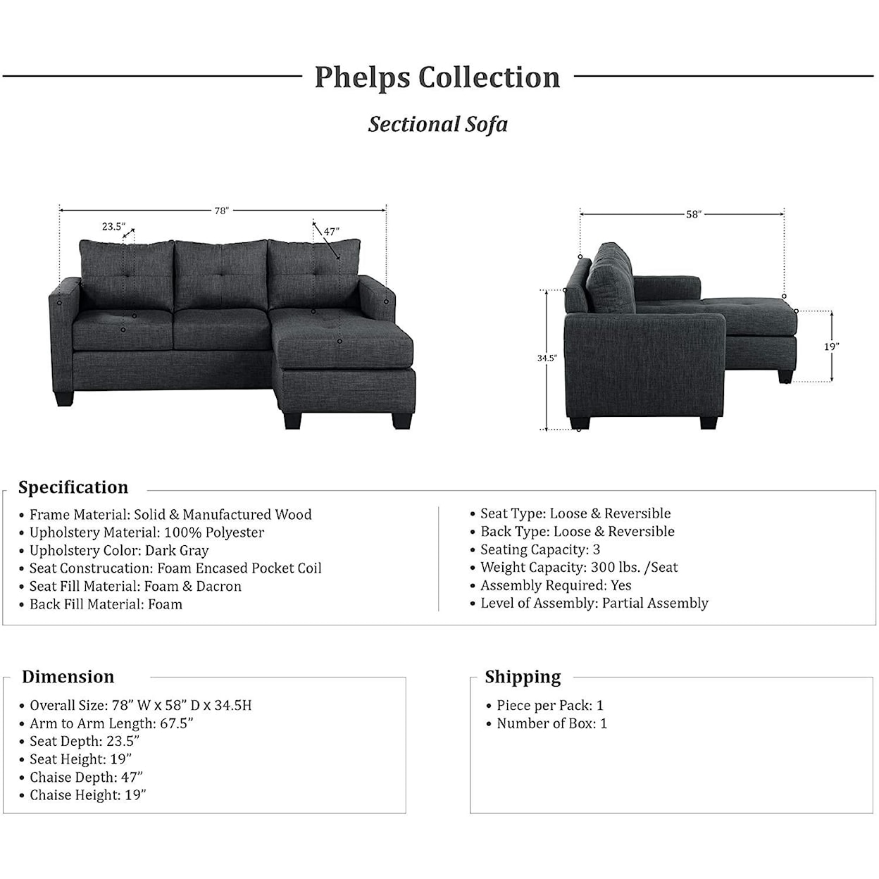 Homelegance Furniture Phelps Sofas