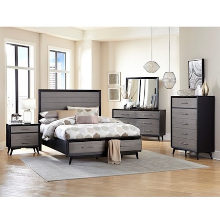 Contemporary Full Bedroom Group with Storage Bed