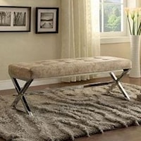 Contemporary Bench with Button Tufting