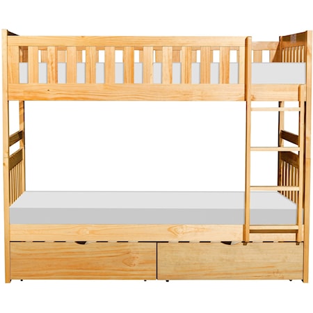 Twin Over Twin Storage Bunk Bed