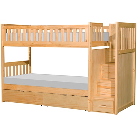 Twin Over Twin Storage Bunk Bed