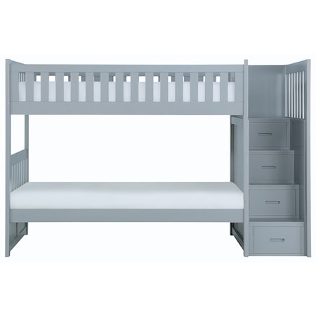 Twin Over Twin Bunk Bed w/ Stair Storage