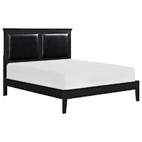 Transitional California King Upholstered Bed