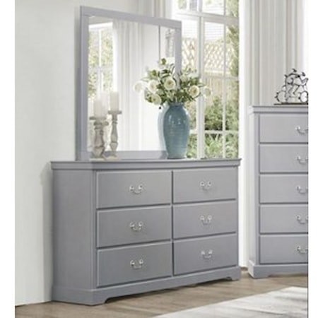 Dresser and Mirror Set