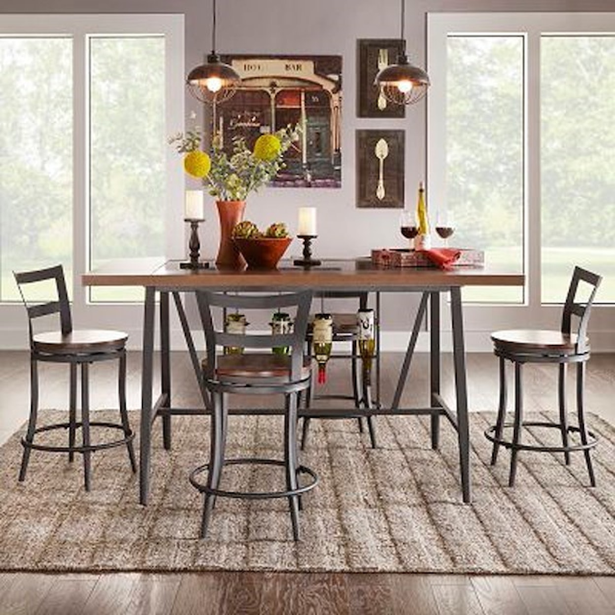 Homelegance Furniture Selbyville Counter Height Table and Chair Set