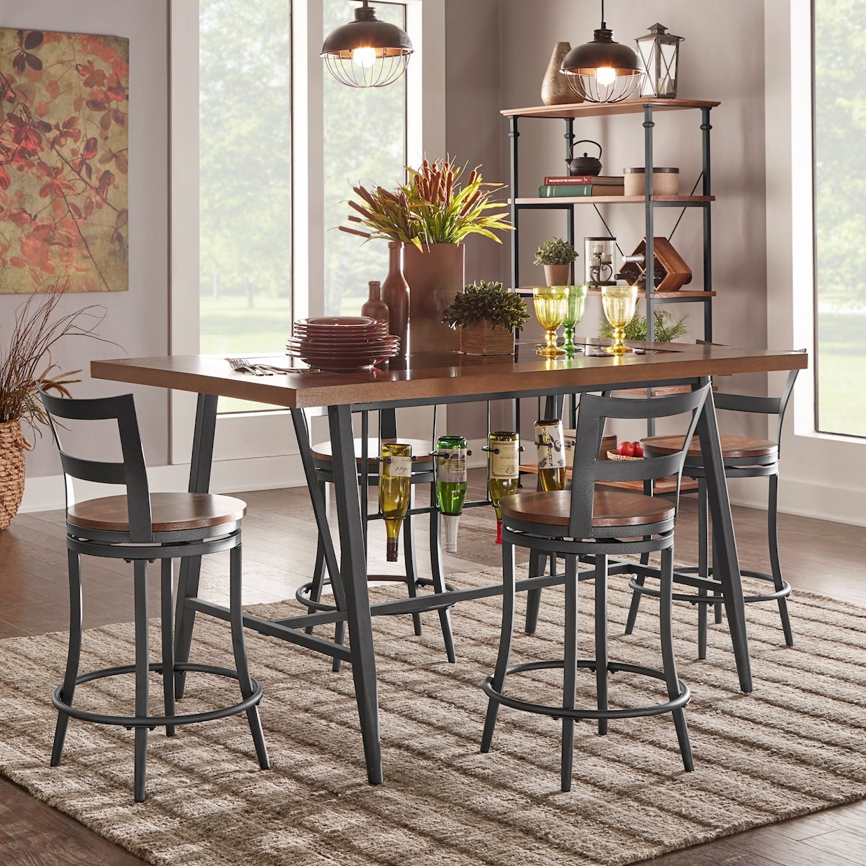 Homelegance Selbyville Counter Height Table and Chair Set