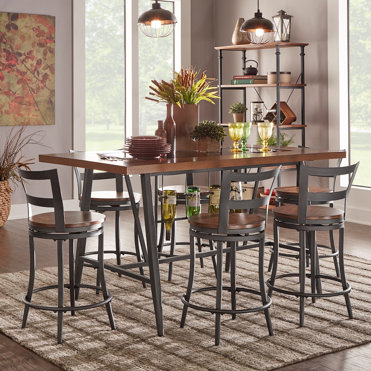 Homelegance Furniture Selbyville Counter Height Table and Chair Set