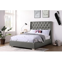 Silver Full Upholstered Bed