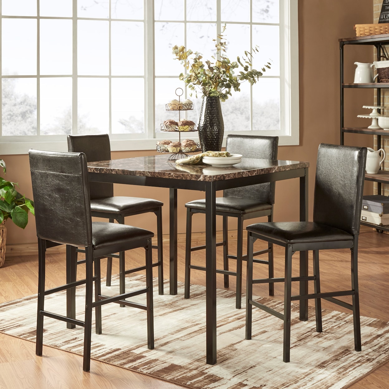 Homelegance Tempe Counter Height Table and Chair Set