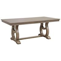 Transitional Dining Table with Self-Storing Leaf
