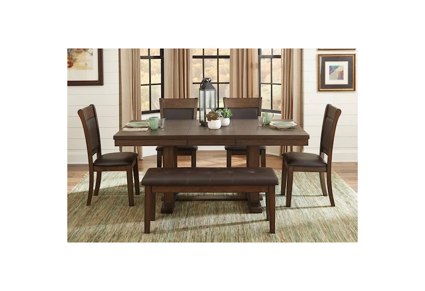 Wieland 6-Piece Table and Chair Set with Bench by Homelegance at Beck's Furniture