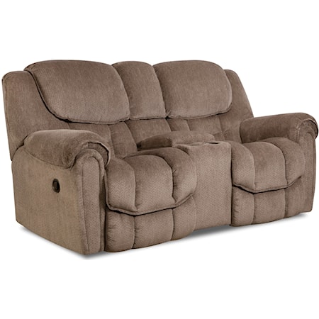 Casual Rocking Console Reclining Loveseat