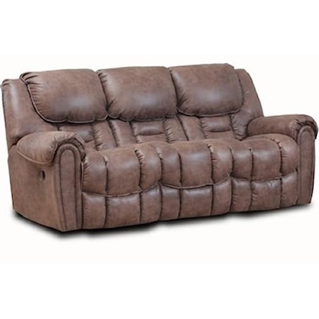 Casual Reclining Sofa With Pillow Top Arms