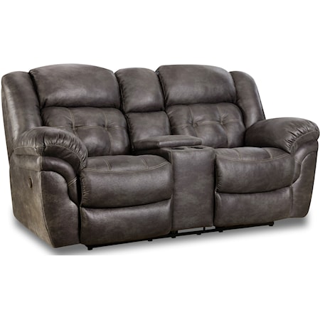 Casual Reclining Console Loveseat with Cupholders