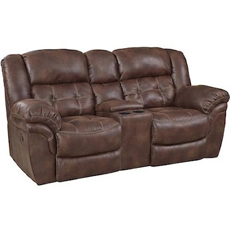 Casual Reclining Console Loveseat with Cupholders