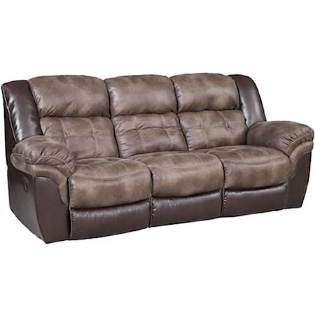 Casual Power Reclining Sofa with Pillow Top Arms 