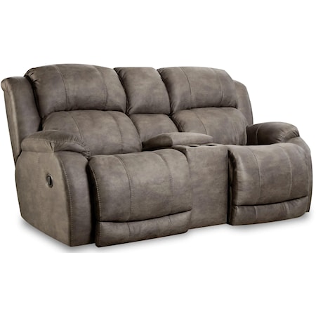 Casual Reclining Console Loveseat