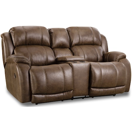 Casual Reclining Console Loveseat