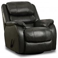 Transitional Leather Swivel Glider Recliner