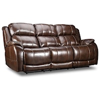 Leather Match Power Sofa with Power Headrest and Lumbar Support