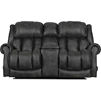 Casual Power Reclining Console Loveseat with Cup Holders