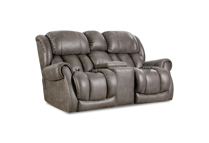 Atlantis Power Reclining Console Loveseat by HomeStretch at Pilgrim Furniture City