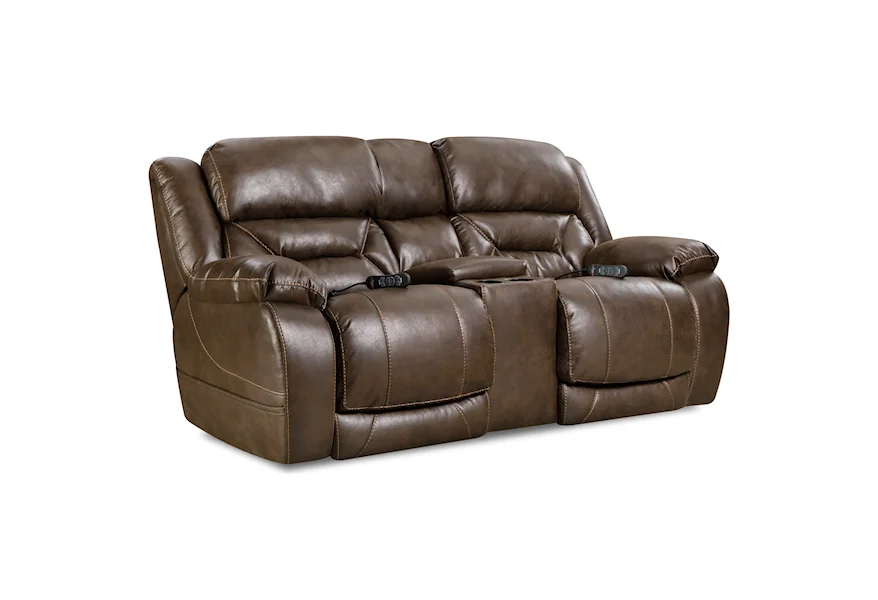 Enterprise Power Reclining Console Loveseat by HomeStretch at Steger's Furniture