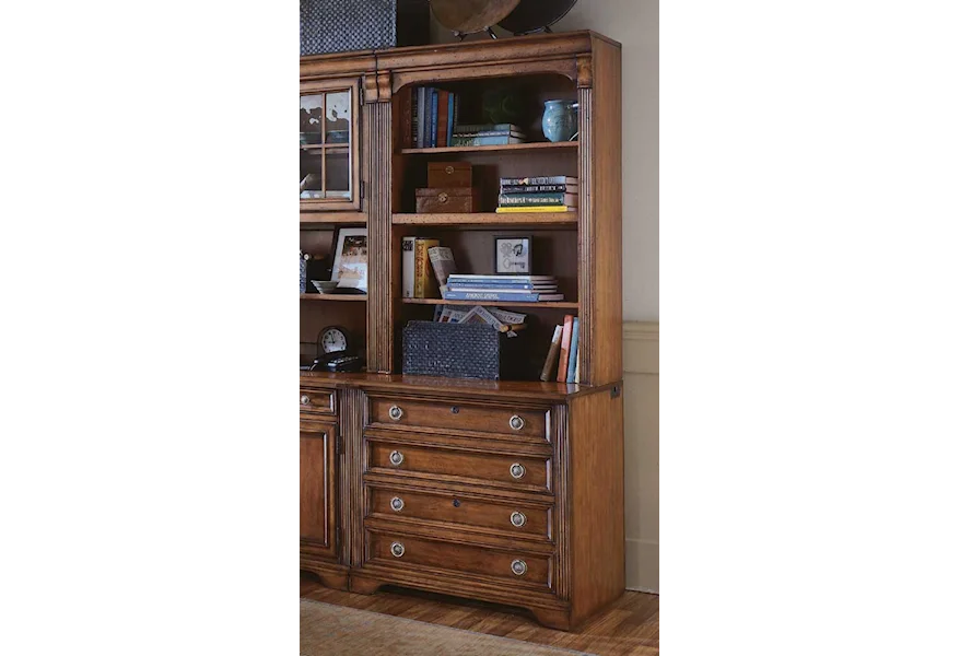 Brookhaven Bookcase w/Lateral File Base by Hooker Furniture at Gill Brothers Furniture