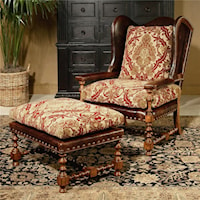 Matching Wing Chair and Ottoman