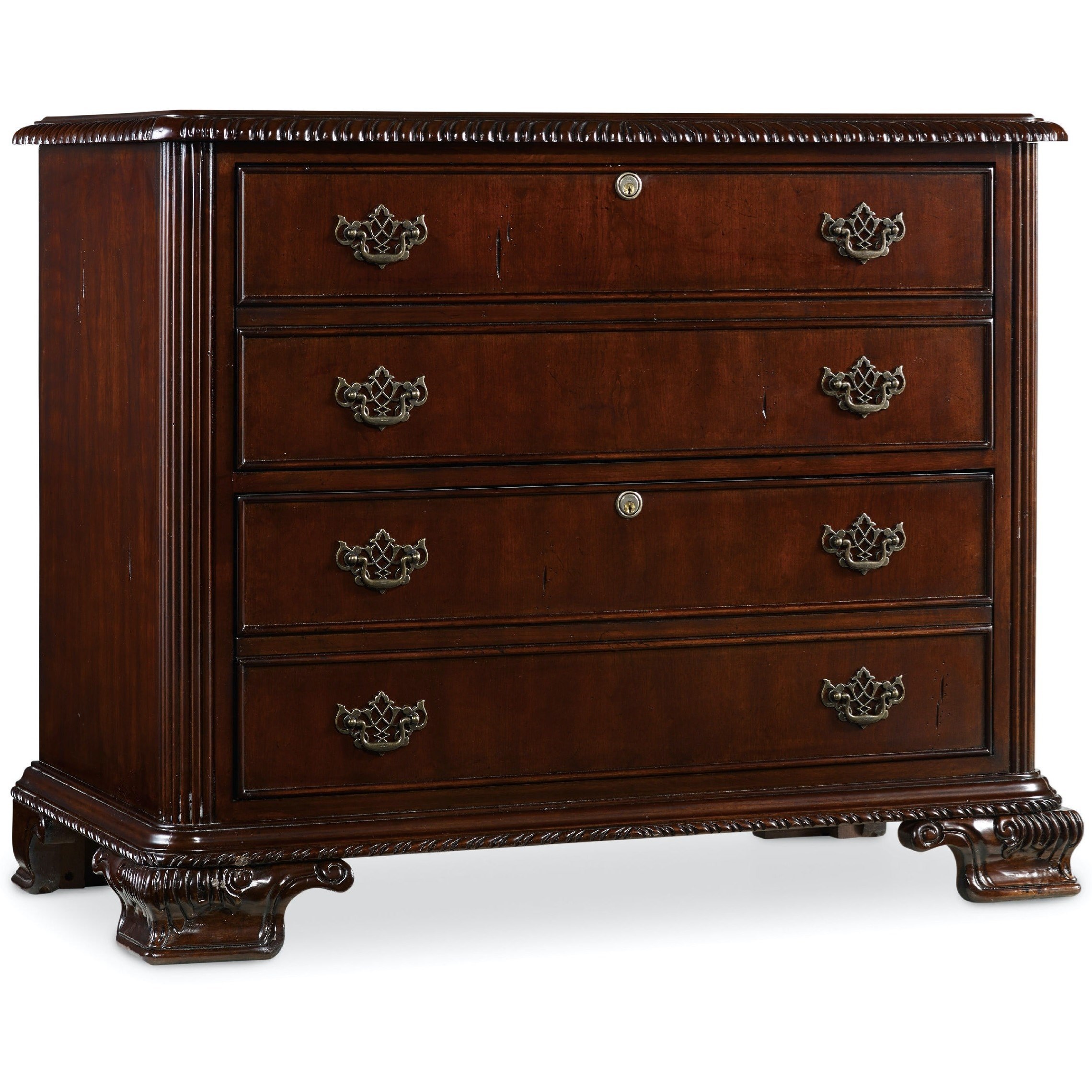 Traditional Lateral File with 2 Locking Letter/Legal File Drawers